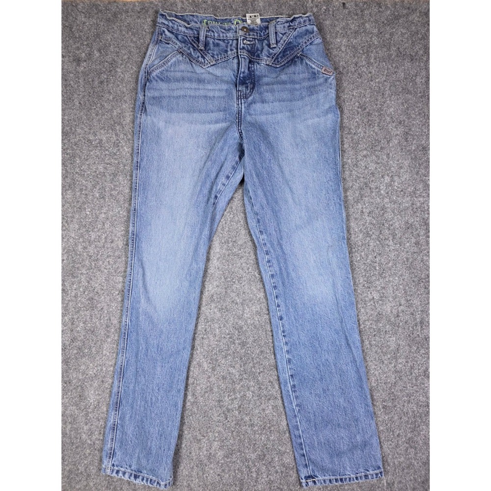 Cruel Girl Quinn Jeans Womens 30/9L Blue Light Wash Western Yoke Straight Leg